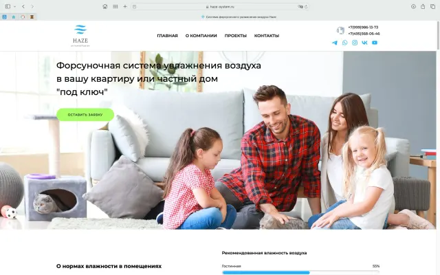 Скриншот сайта haze-system.ru