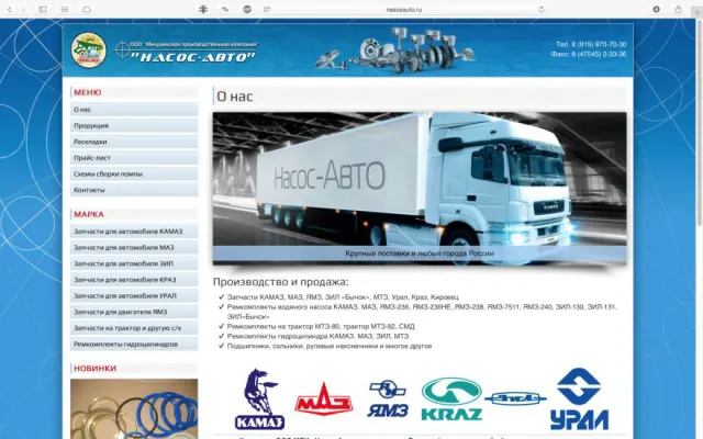 Скриншот сайта nasosavto.ru
